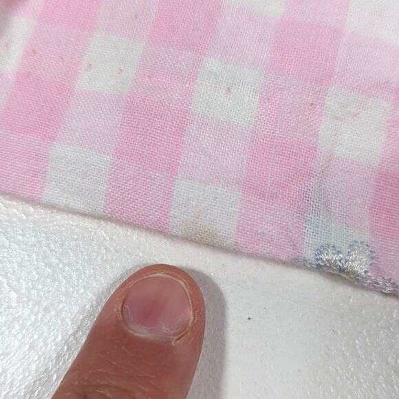 Vtg Dress Girls Sz 2T Pink Plaid Cherry Embroidered Daisy Summer Sundress 90s - Picture 4 of 6